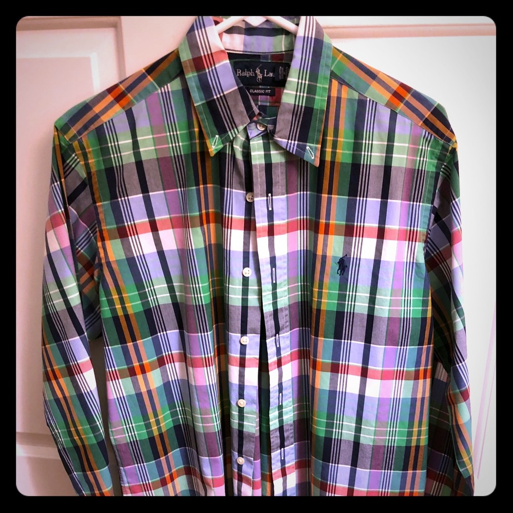 Plaid Polo button down shirt